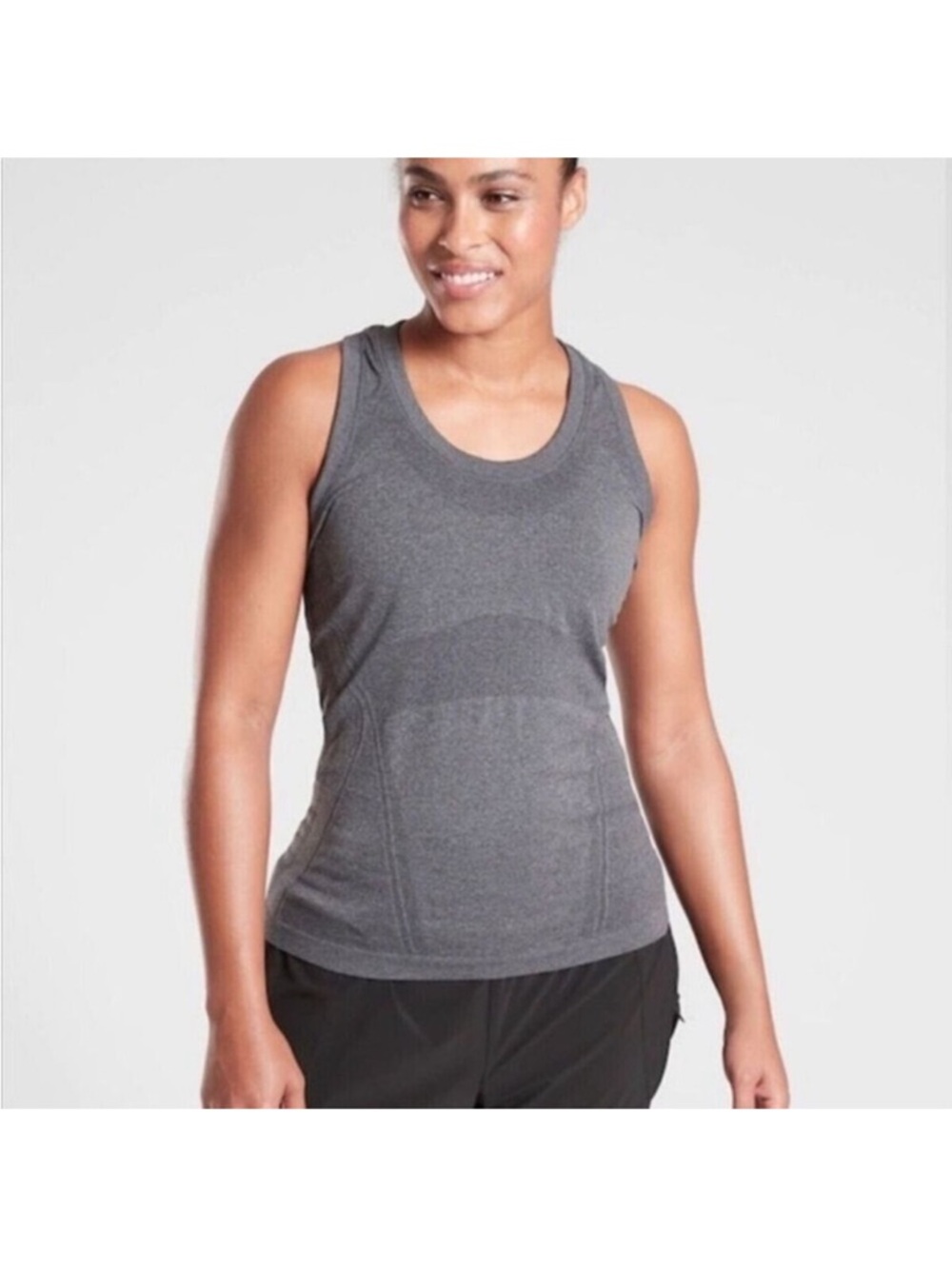 Athleta Momentum Seamless Heather Gray Racerback Tank Top NWT Size XL